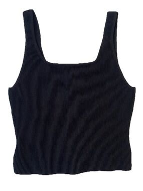 Babaton Black Sculpt Knit Ribbed Tank Top Women's Size Large